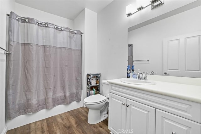 26344 Leos Trl, Menifee, CA 92586 - bathroom featuring vanity, wood finished floors, and shower / bath combo