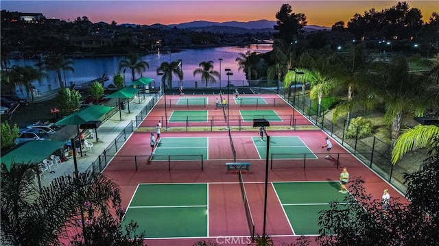31864 Railroad Canyon Rd Unit 6 D, Canyon Lake, CA 92587 - view of tennis court with a water view and community basketball court