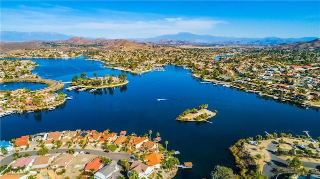 31864 Railroad Canyon Rd Unit 6 D, Canyon Lake, CA 92587 - aerial view of residential area featuring a water and mountain view