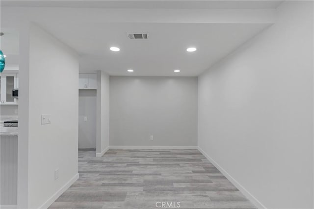 31864 Railroad Canyon Rd Unit 6 D, Canyon Lake, CA 92587 - spare room with recessed lighting, light wood-style flooring, and baseboards