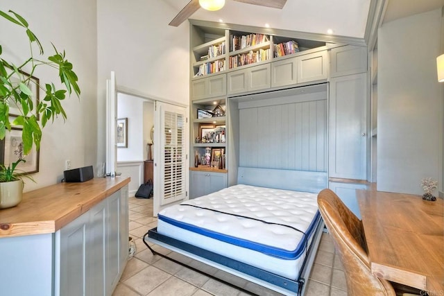 232 Hygeia Ct, Encinitas, CA 92024 - bedroom featuring light tile patterned flooring, a closet, and a high ceiling