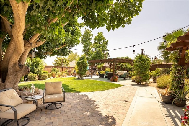 8340 Rosemary Dr, Riverside, CA 92508 - view of patio / terrace featuring an outdoor hangout area and a pergola