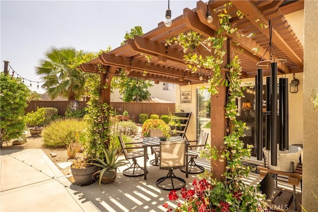 8340 Rosemary Dr, Riverside, CA 92508 - view of patio / terrace with outdoor dining area and a pergola