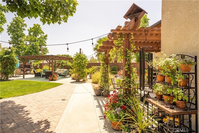 8340 Rosemary Dr, Riverside, CA 92508 - view of patio with a pergola and outdoor lounge area