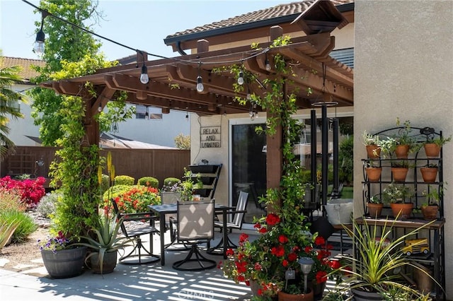 8340 Rosemary Dr, Riverside, CA 92508 - view of patio / terrace with a pergola and outdoor dining space