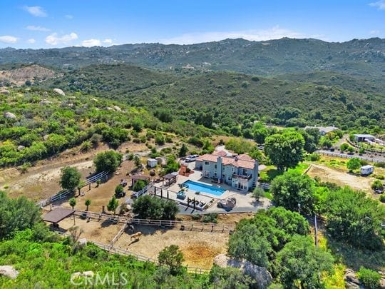 41350 Calle Bandido, Murrieta, CA 92562 - view of subject property with a pool and a mountain backdrop