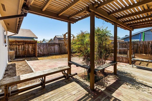 1597 Hermes St, San Diego, CA 92154 - deck featuring a fenced backyard, a pergola, and a patio