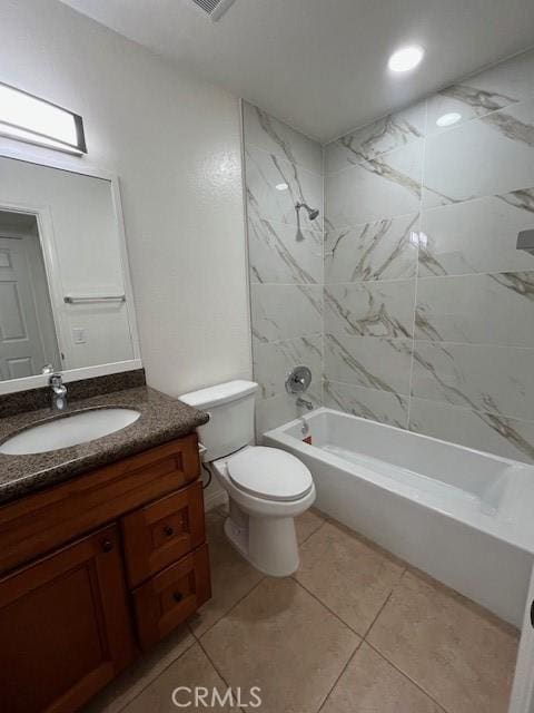 45 Golden Glen St Unit 75, Irvine, CA 92604 - full bath with vanity, toilet, bathtub / shower combination, and tile patterned floors