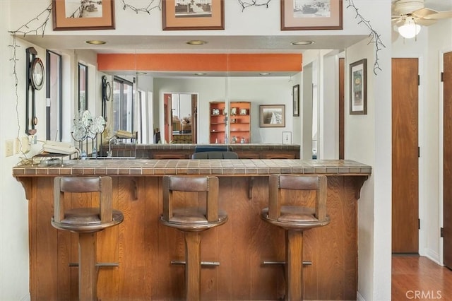 537 3rd St, Manhattan Beach, CA 90266 - bar with wood finished floors and a ceiling fan