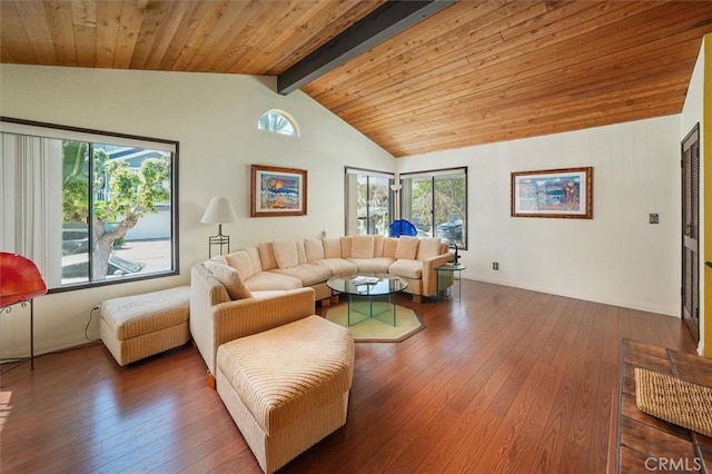 537 3rd St, Manhattan Beach, CA 90266 - living room featuring wood-type flooring, healthy amount of natural light, and wood ceiling