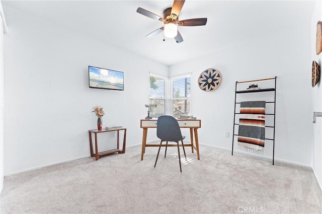 5847 E Rocking Horse Way Unit 21, Orange, CA 92869 - office featuring carpet flooring, a ceiling fan, and baseboards