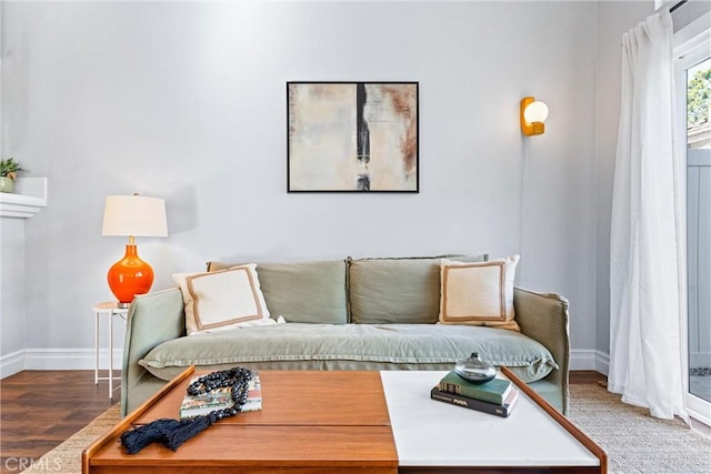 5847 E Rocking Horse Way Unit 21, Orange, CA 92869 - living area with baseboards and wood finished floors