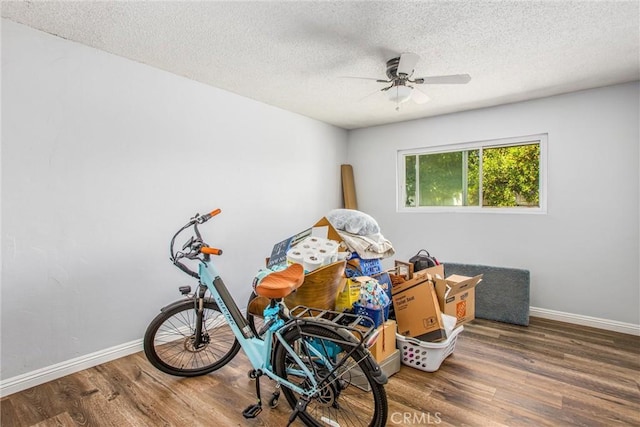 1210 3rd St, Calimesa, CA 92320 - misc room featuring wood finished floors, ceiling fan, and a textured ceiling