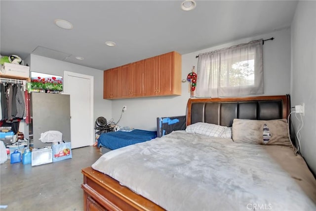 3879 Big Dalton Ave, Baldwin Park, CA 91706 - bedroom featuring finished concrete floors and recessed lighting