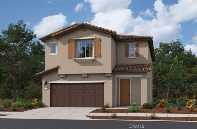 30560 Paul Ln, Winchester, CA 92596 - view of front of property featuring an attached garage, a tiled roof, driveway, and stucco siding