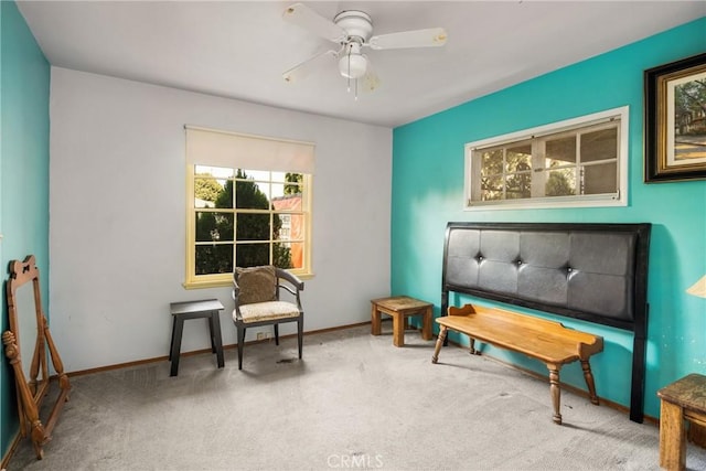 950 N Laurel Dr, Orange, CA 92867 - sitting room with a ceiling fan, carpet, and baseboards