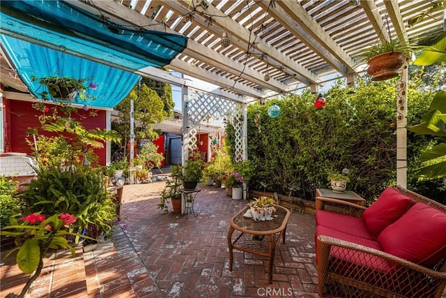 950 N Laurel Dr, Orange, CA 92867 - view of patio featuring an outdoor living space and a pergola