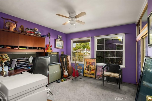 950 N Laurel Dr, Orange, CA 92867 - office area featuring carpet floors and ceiling fan