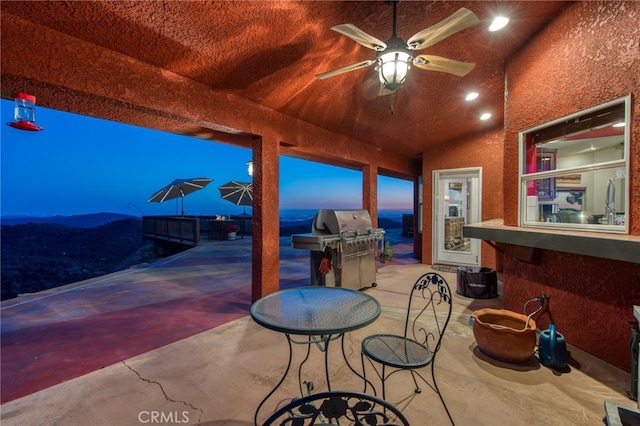 50806 Bramble Ln, Squaw Valley, CA 93675 - view of patio / terrace with a ceiling fan and a grill