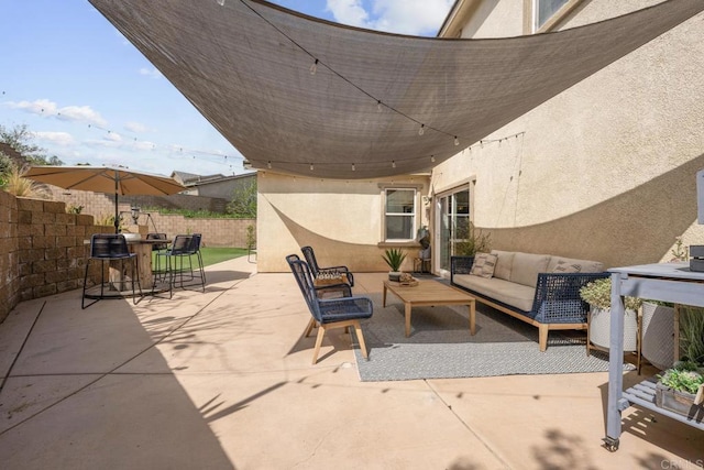 25444 Red Hawk Rd, Corona, CA 92883 - view of patio featuring an outdoor living space