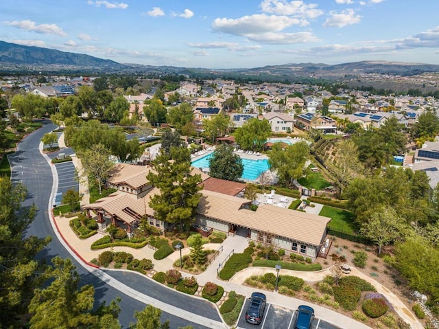 25444 Red Hawk Rd, Corona, CA 92883 - aerial perspective of suburban area featuring a mountainous background and a pool area