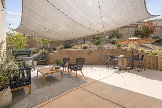 25444 Red Hawk Rd, Corona, CA 92883 - view of patio featuring an outdoor hangout area