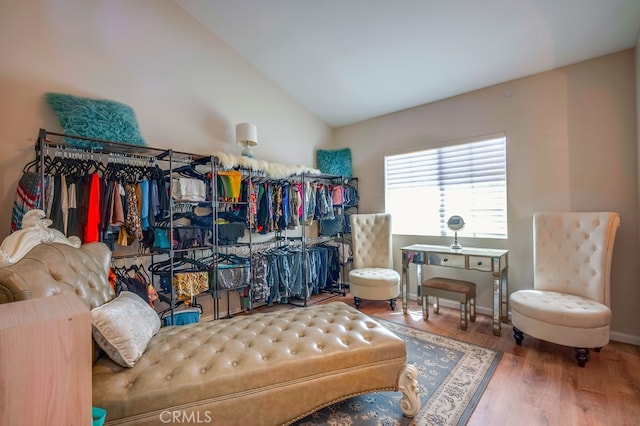 39723 Columbia Union Dr Unit A, Murrieta, CA 92563 - spacious closet featuring lofted ceiling and wood finished floors