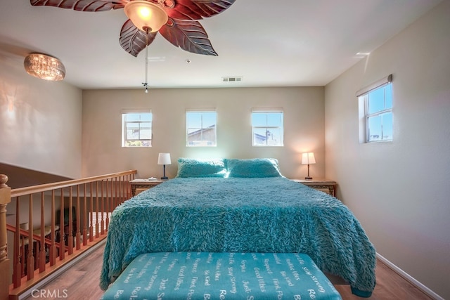 39723 Columbia Union Dr Unit A, Murrieta, CA 92563 - bedroom featuring wood finished floors, baseboards, and ceiling fan