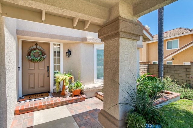 6909 Stanislaus Pl, Rancho Cucamonga, CA 91701 - property entrance with stucco siding