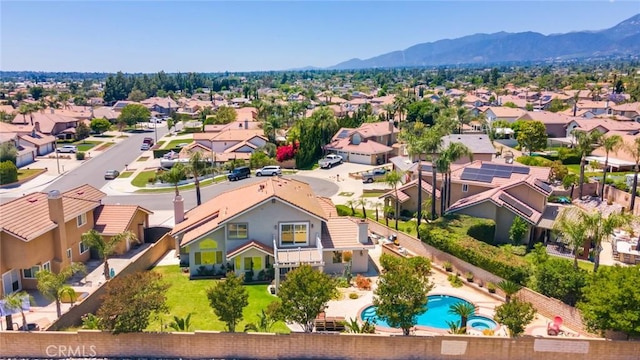 6909 Stanislaus Pl, Rancho Cucamonga, CA 91701 - aerial view of residential area featuring mountains and a pool