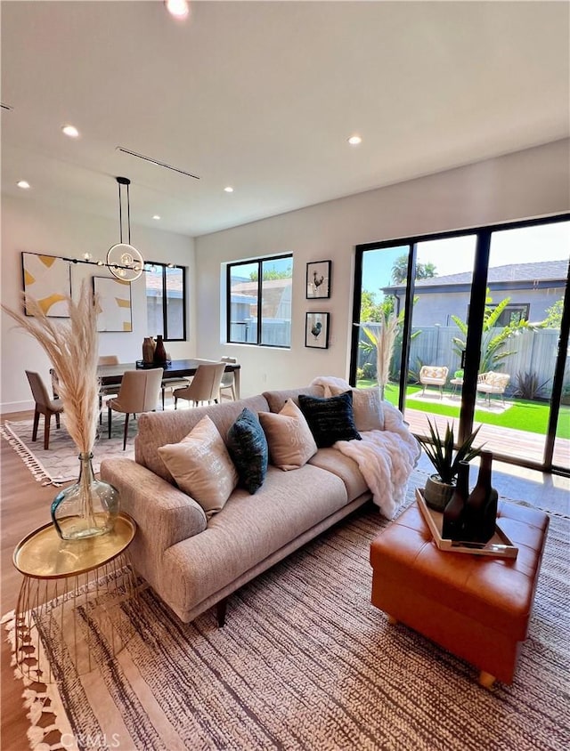 6829 Yolanda Ave, Reseda, CA 91335 - living area with recessed lighting and light wood-style flooring