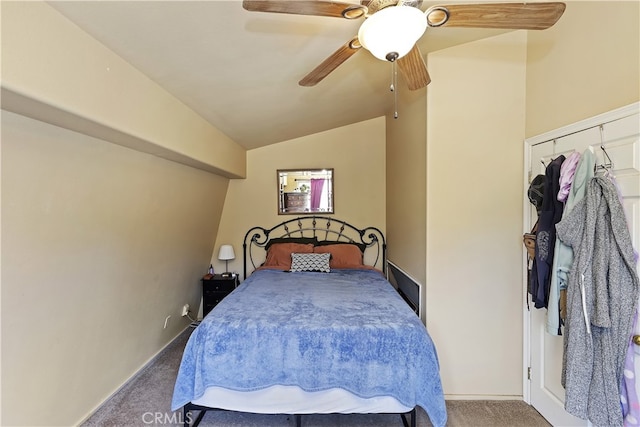 40125 Scanlon Rd, Temecula, CA 92592 - carpeted bedroom with lofted ceiling and ceiling fan