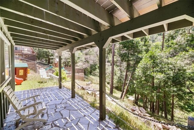 24755 Basel Dr, Crestline, CA 92325 - view of patio / terrace