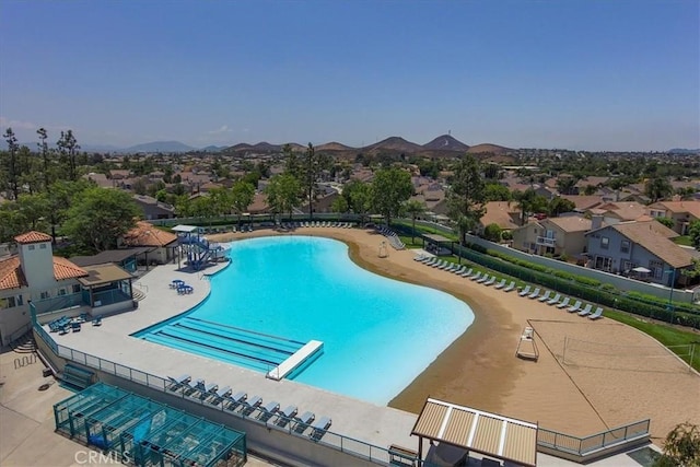 29870 Corte Cruzada, Menifee, CA 92584 - community pool featuring a mountain view, a patio, and a residential view