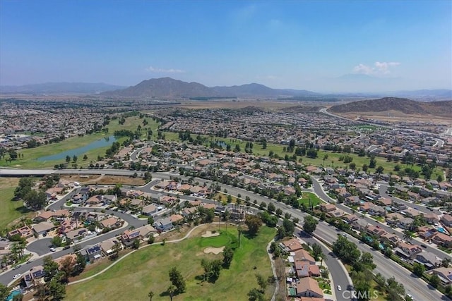 29870 Corte Cruzada, Menifee, CA 92584 - aerial view of property and surrounding area with nearby suburban area, a water and mountain view, and a local golf course