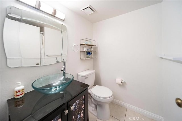 29870 Corte Cruzada, Menifee, CA 92584 - bathroom featuring vanity, toilet, tile patterned floors, and baseboards