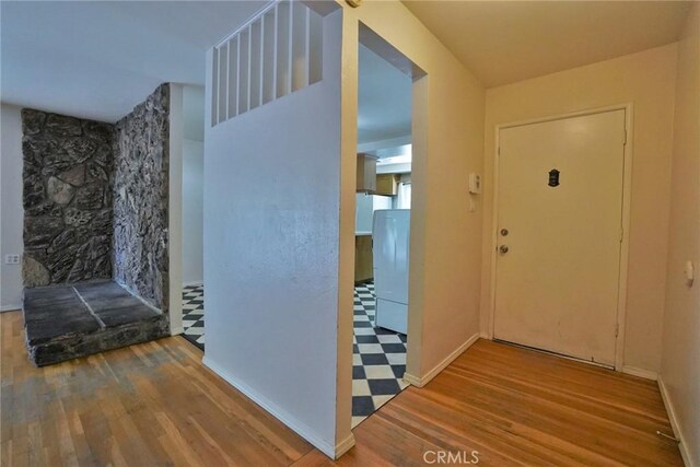 2306 S Encina St, Visalia, CA 93277 - entrance foyer with wood finished floors and baseboards