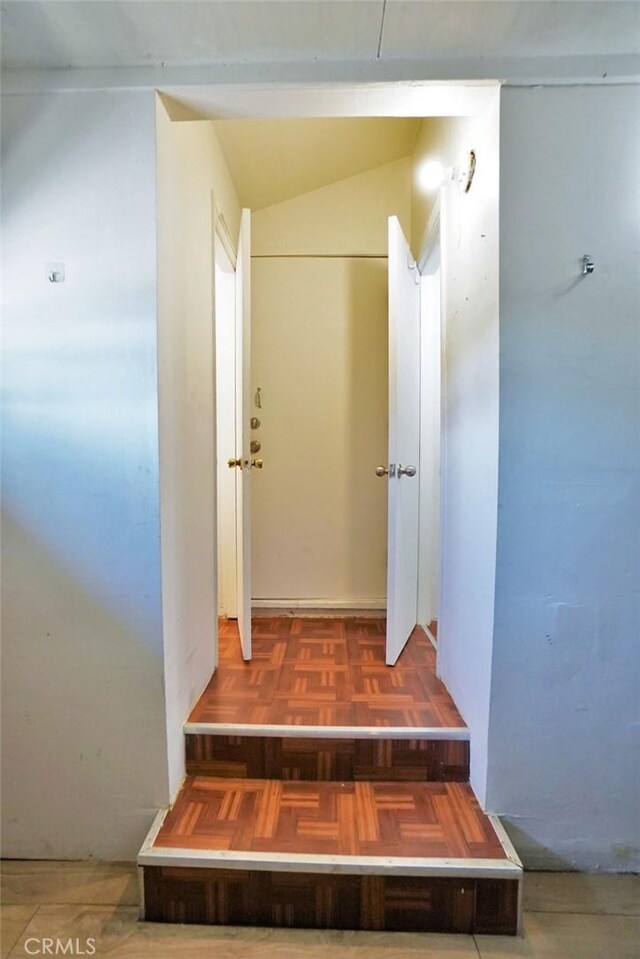 2306 S Encina St, Visalia, CA 93277 - staircase with lofted ceiling