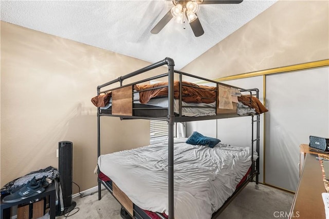 37940 42nd St E Unit 115, Palmdale, CA 93552 - bedroom with carpet floors, a textured ceiling, and ceiling fan