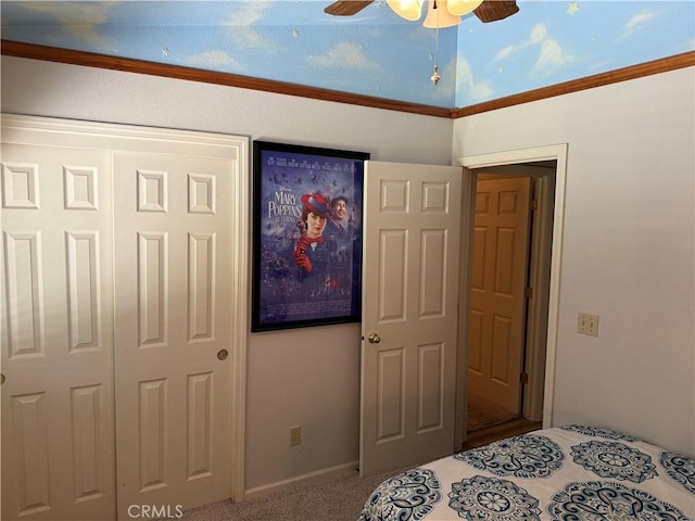 1438 Tumbleweed Ct, Oakdale, CA 95361 - bedroom featuring carpet flooring, a ceiling fan, and baseboards