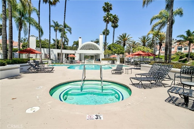 2 Vista Del Mar, Dana Point, CA 92629 - community pool featuring a hot tub and a patio