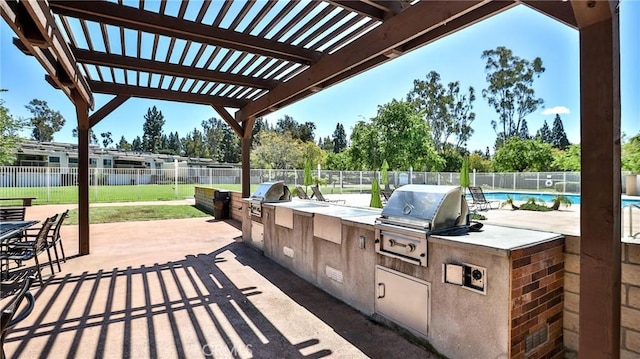 23331 Caminito Basilio Unit 348, Laguna Hills, CA 92653 - fenced backyard with a pergola, a community pool, and a patio