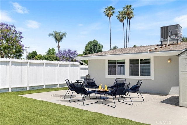 19842 Gilmore St, Woodland Hills, CA 91367 - view of patio / terrace with an outdoor fire pit