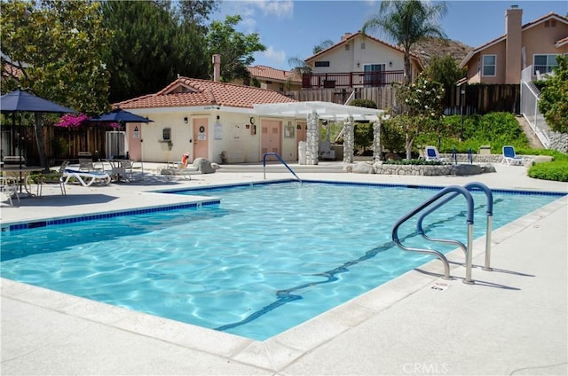 28948 Marilyn Dr, Canyon Country, CA 91387 - community pool featuring a pergola and a patio area