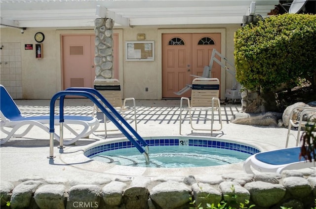 28948 Marilyn Dr, Canyon Country, CA 91387 - view of pool featuring a hot tub and a patio area