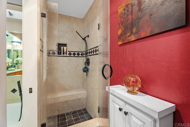 270 Cagney Ln Unit 315, Newport Beach, CA 92663 - full bath with a tile shower and vanity