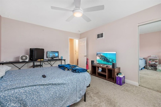 3404 Los Mochis Way, Oceanside, CA 92056 - carpeted bedroom featuring a ceiling fan and baseboards