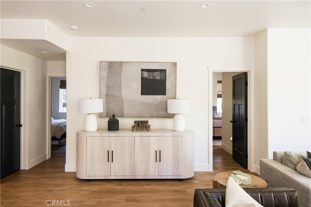 357 Mittry Ln, Lake Arrowhead, CA 92352 - living room with light wood-type flooring, baseboards, and recessed lighting