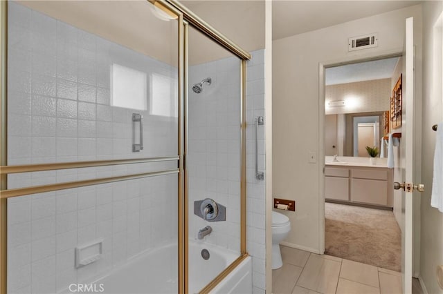 949 W Imperial Blvd Unit 14C, La Habra, CA 90631 - bathroom with tile patterned flooring, vanity, and enclosed tub / shower combo