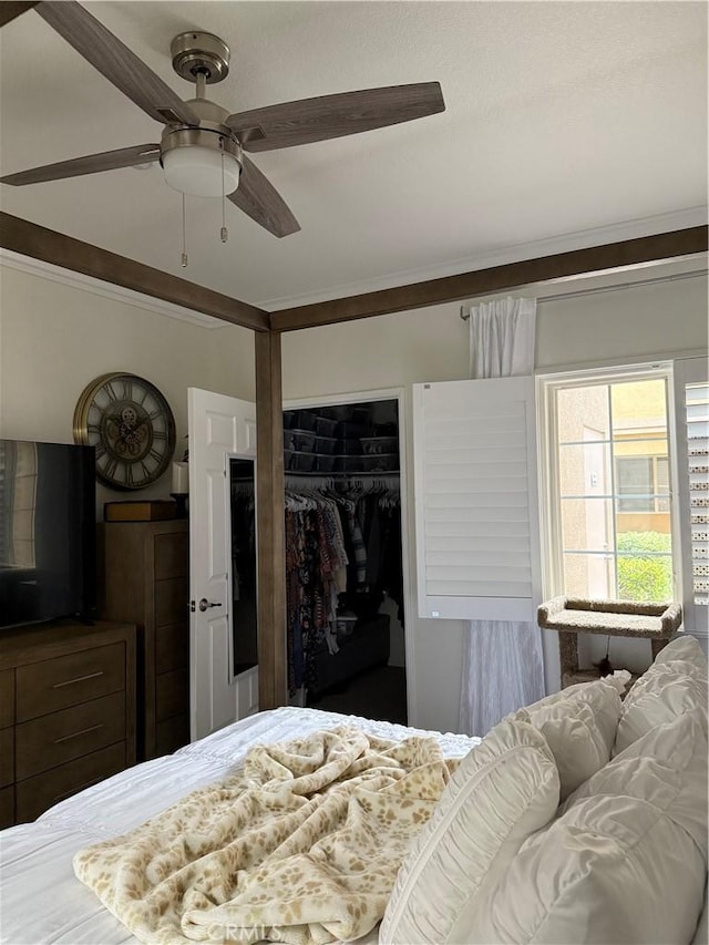 41410 Juniper St Unit 2012, Murrieta, CA 92562 - bedroom featuring ornamental molding, a closet, and ceiling fan